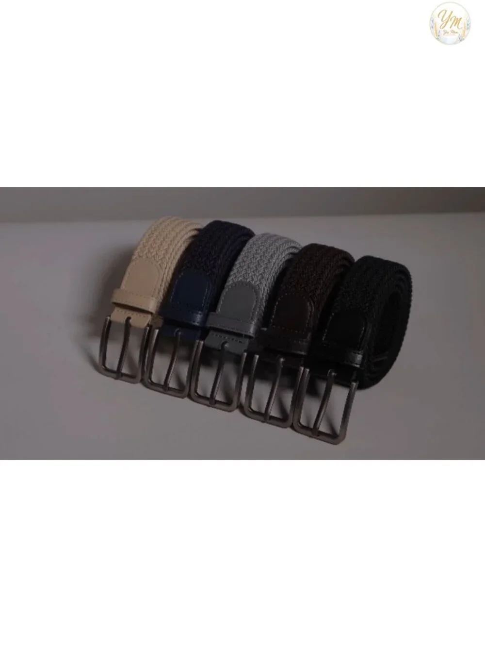 Stretch Braided Belt for Men Elastic Woven Golf Belt 1.38